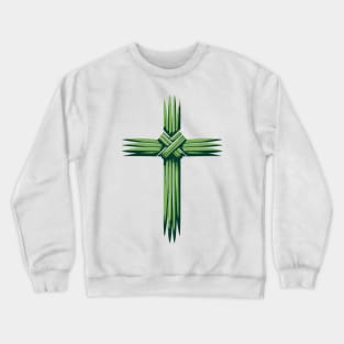 Palm Sunday Leaves Church Christian Easter Cross Christian Crewneck Sweatshirt